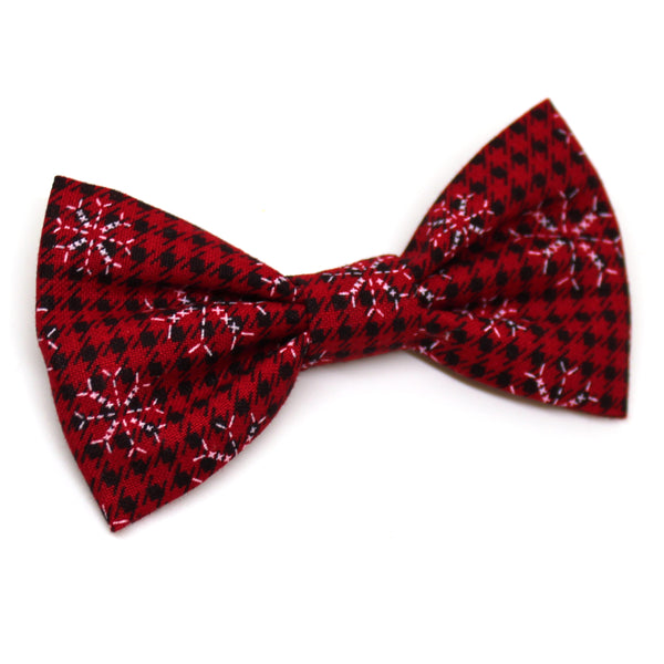 Buffalo Plaid Snowflake Bow Tie