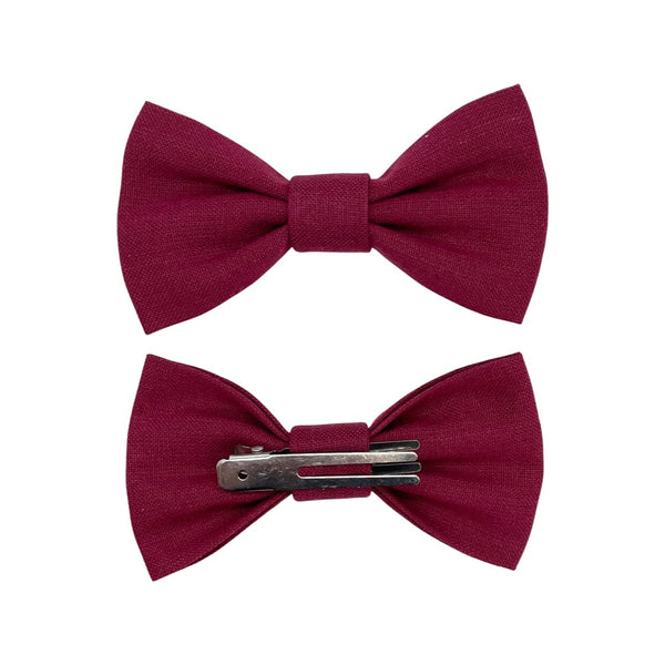Burgundy pre-tied bow tie for babies and boys