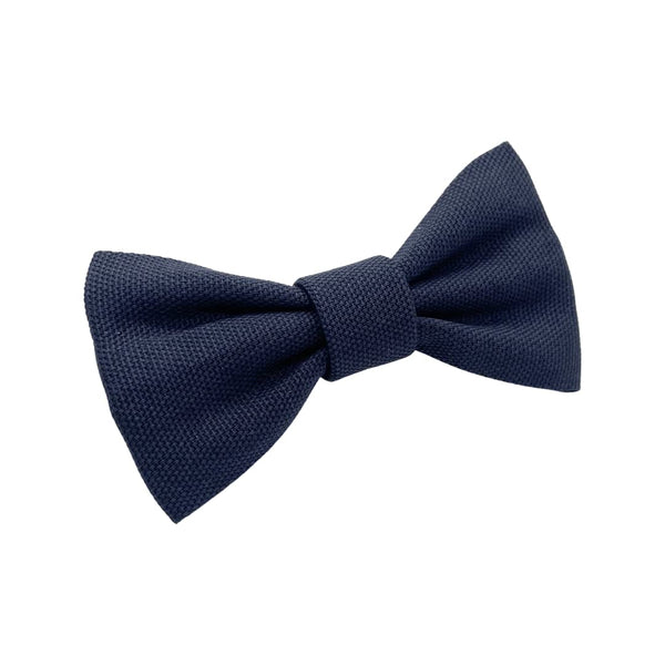Woven navy pre-tied bow tie for babies and boys