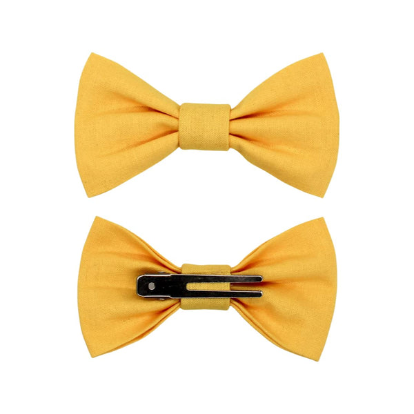 Yellow pre-tied bow tie for babies and boys
