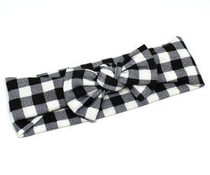 Black Buffalo Plaid Headband