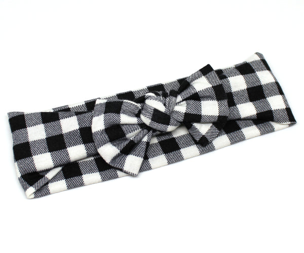 Black Buffalo Plaid Headband