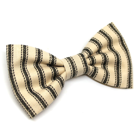 Black Striped Bow Tie