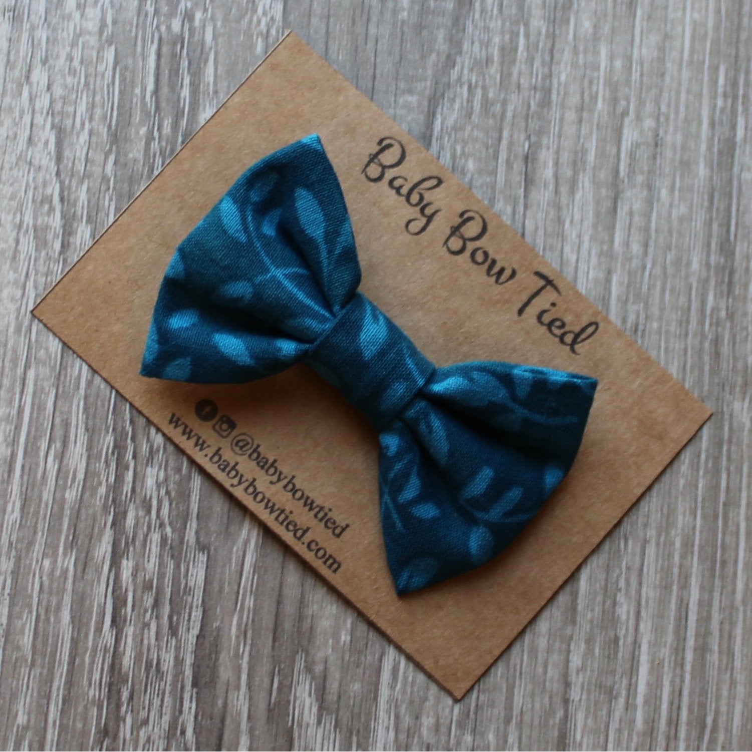 Dark Blue Floral Bow Tie