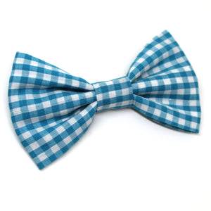 Blue Gingham Bow Tie