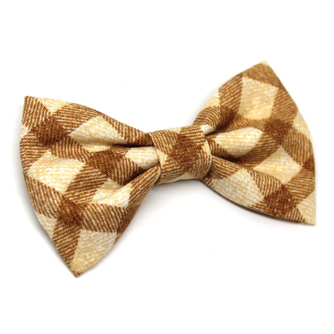 Brown + Cream Bow Tie