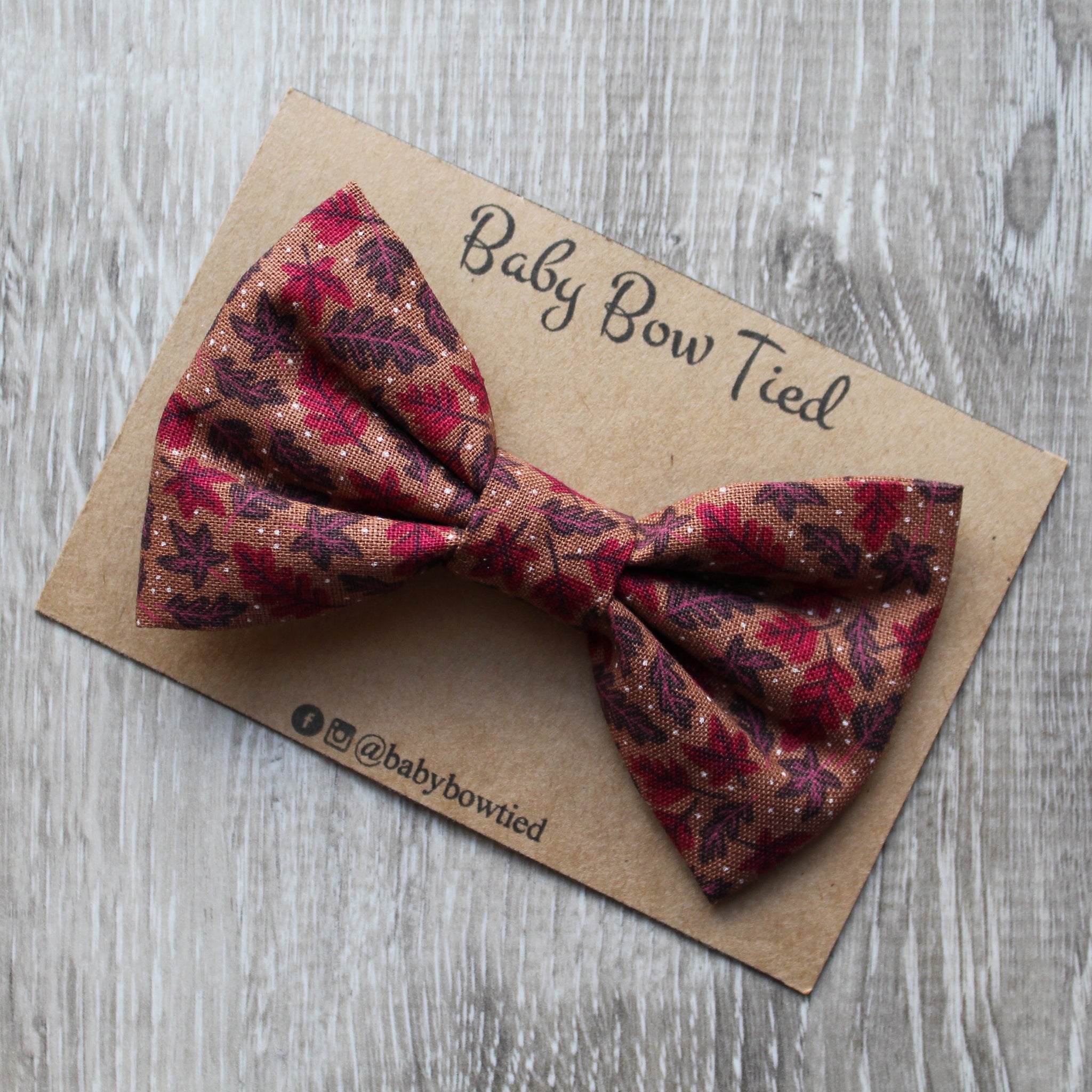 Brown Leaf Bow Tie