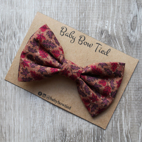 Brown Leaf Bow Tie