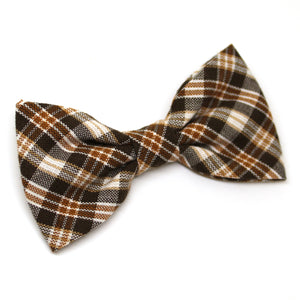 Brown Plaid Bow Tie