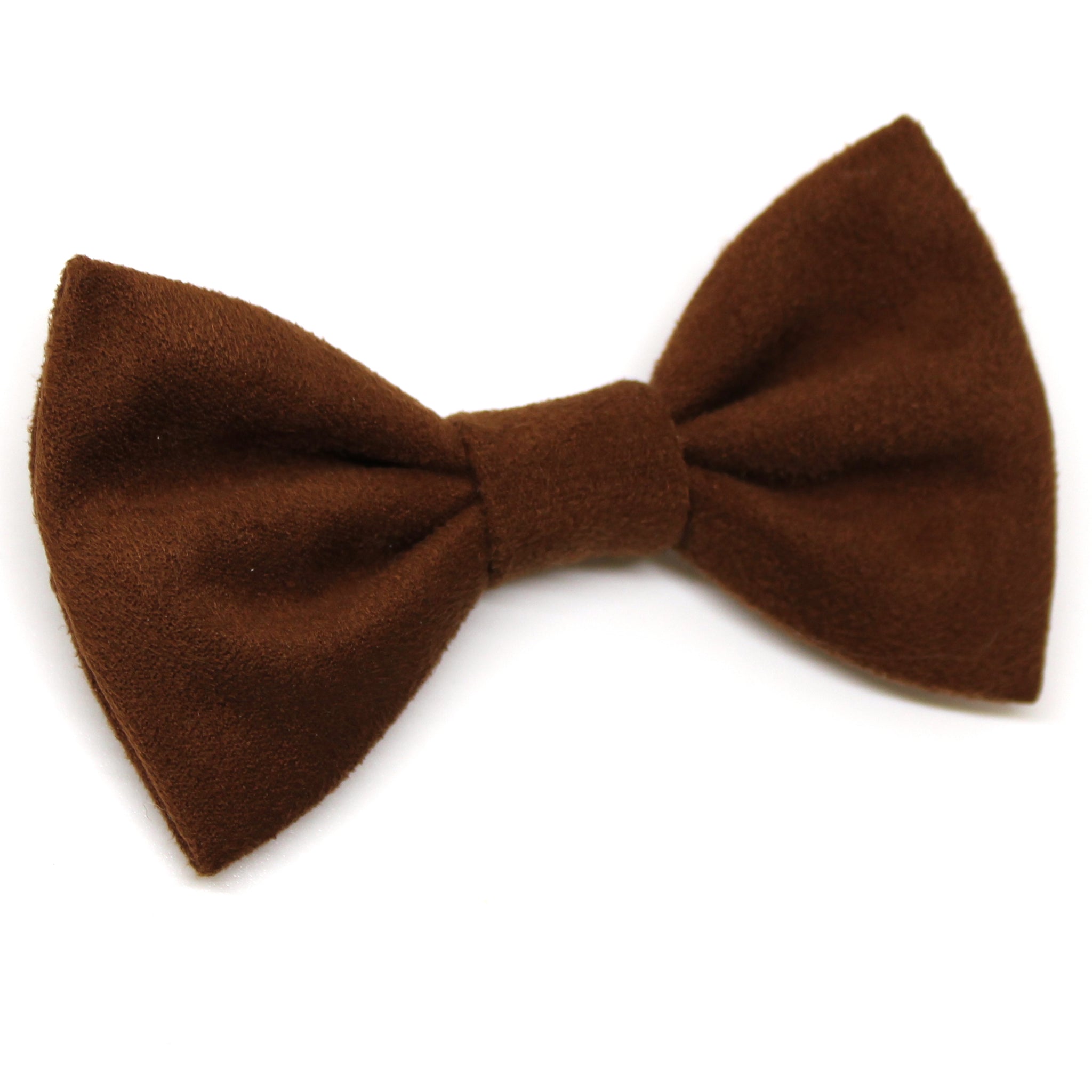 Brown Faux Suede Bow Tie