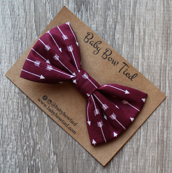 Burgundy Arrow Bow Tie