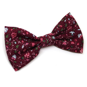 Burgundy Floral Bow Tie
