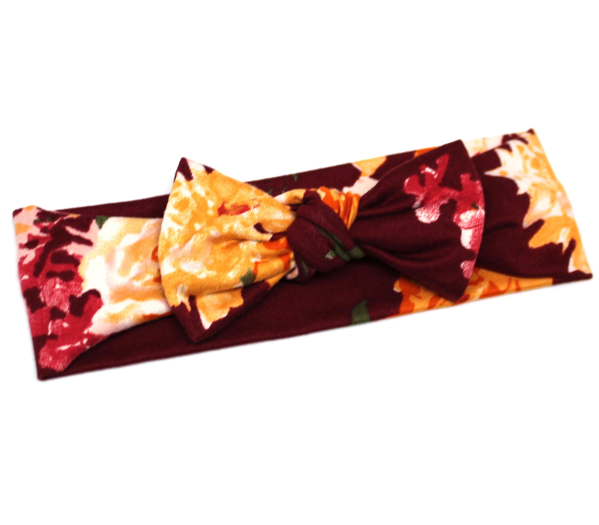 Burgundy Floral Headband