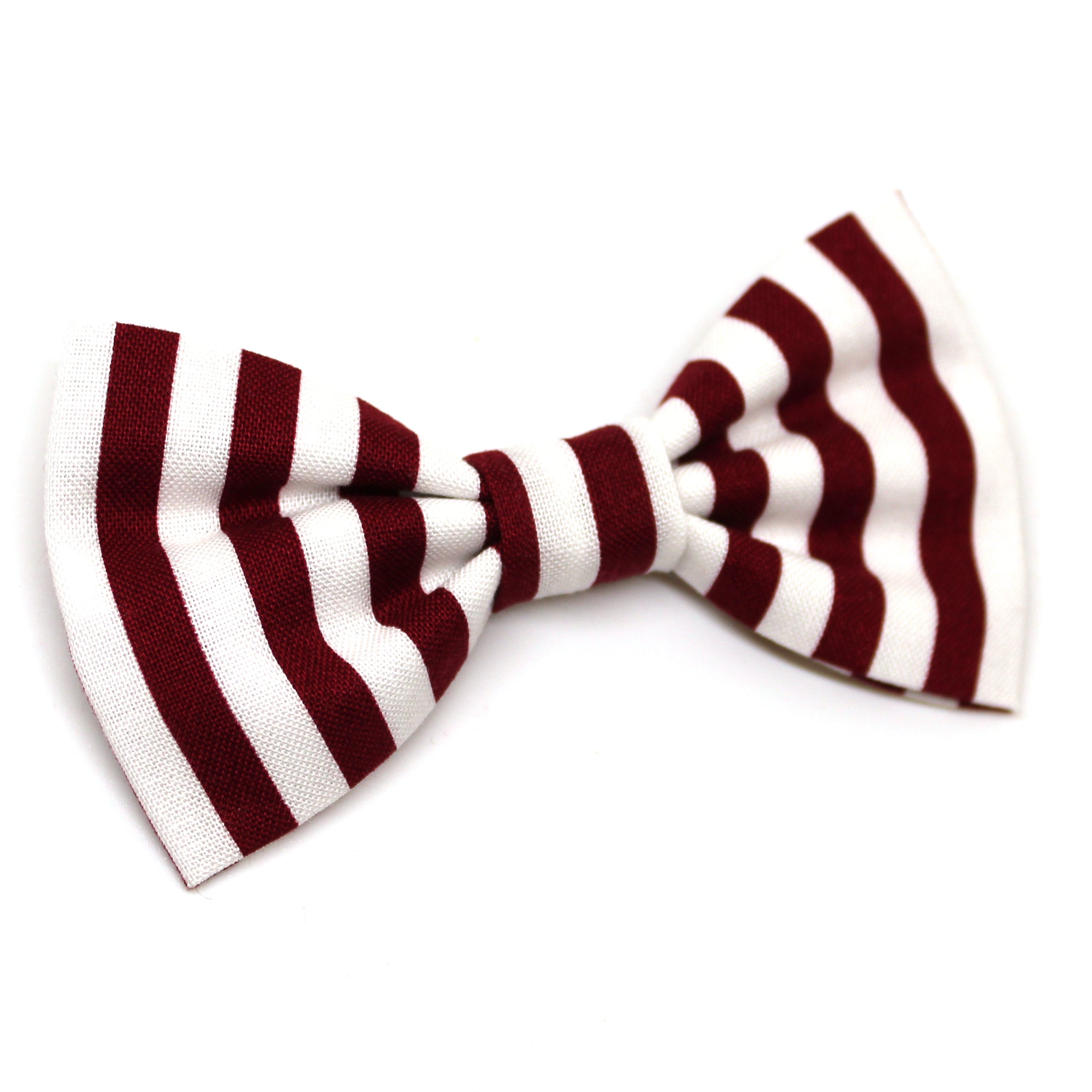Burgundy Striped Bow Tie