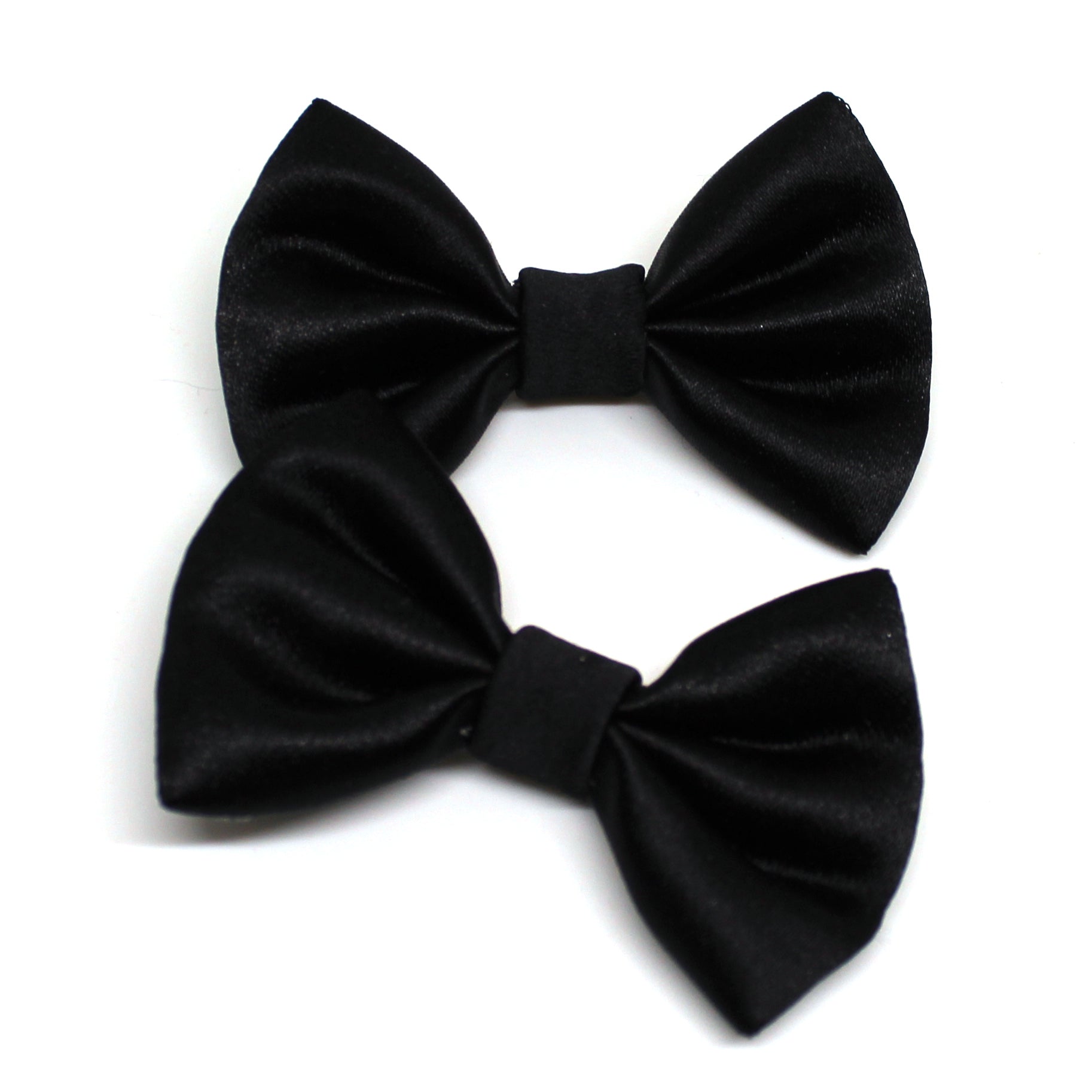 Classic Black Fabric Pigtail Clips