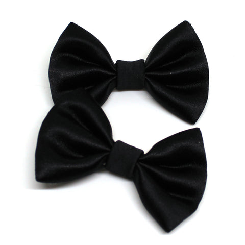 Classic Black Fabric Pigtail Clips