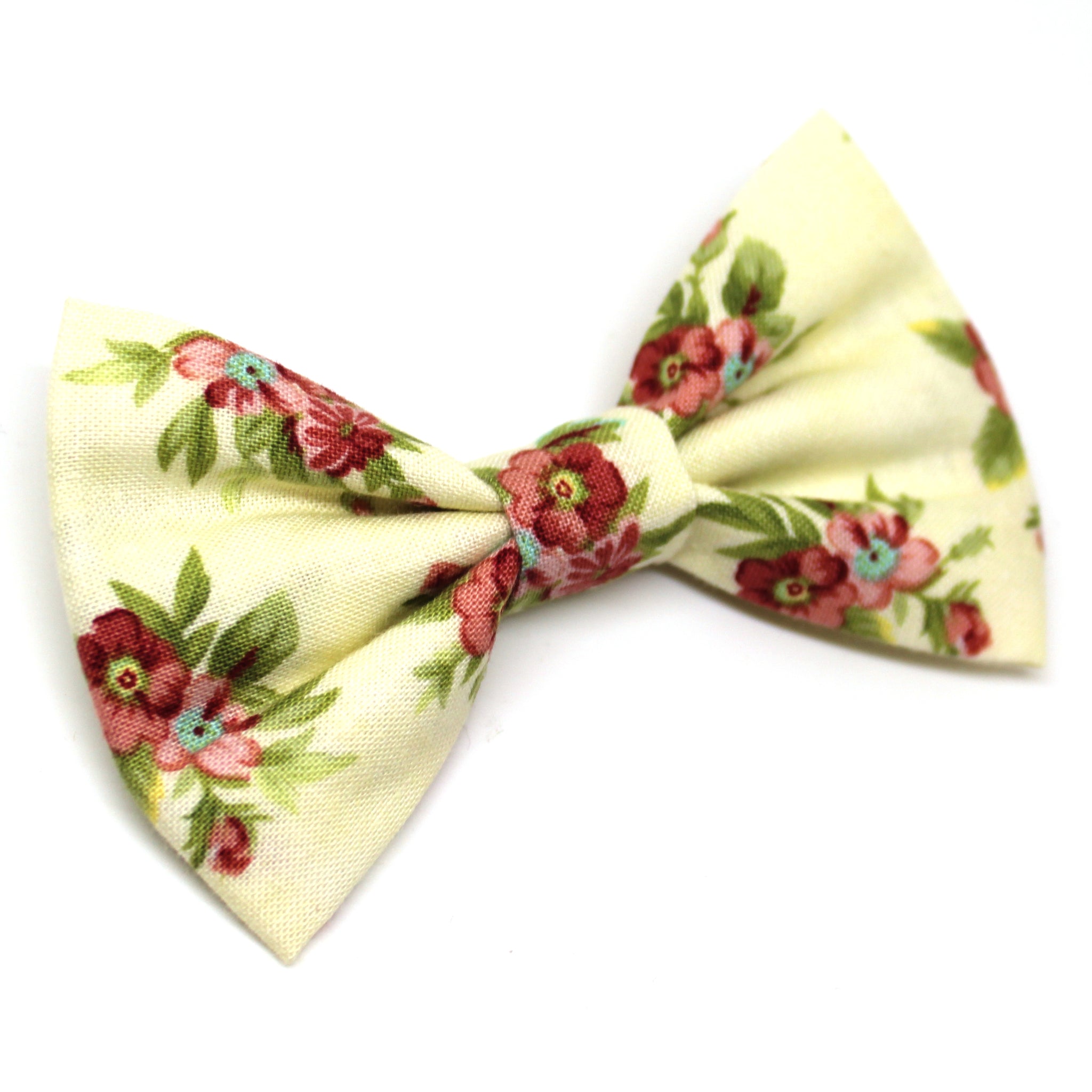 Cream Floral Bow Tie