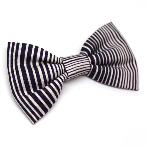 Dark Blue Striped Bow Tie