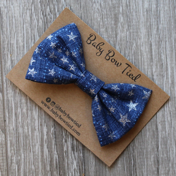 Denim Stars Bow Tie