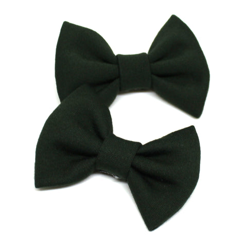 Forrest Green Fabric Pigtail Clips