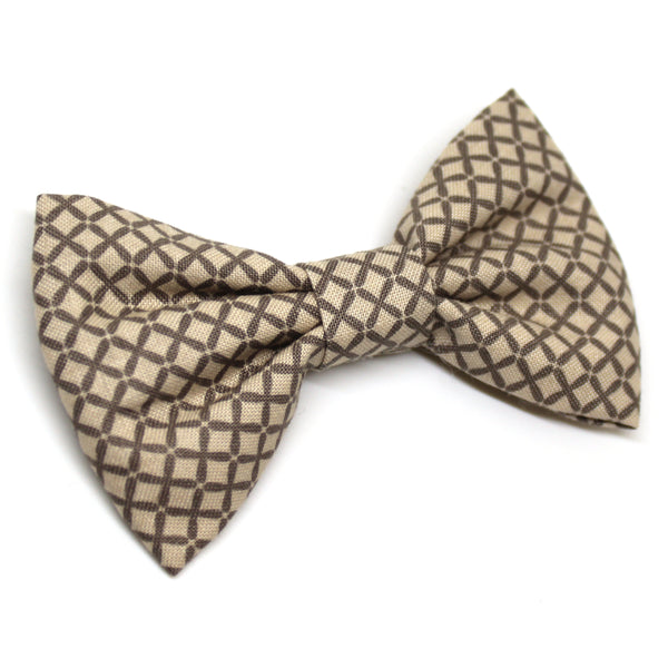 Grey Checked Bow Tie