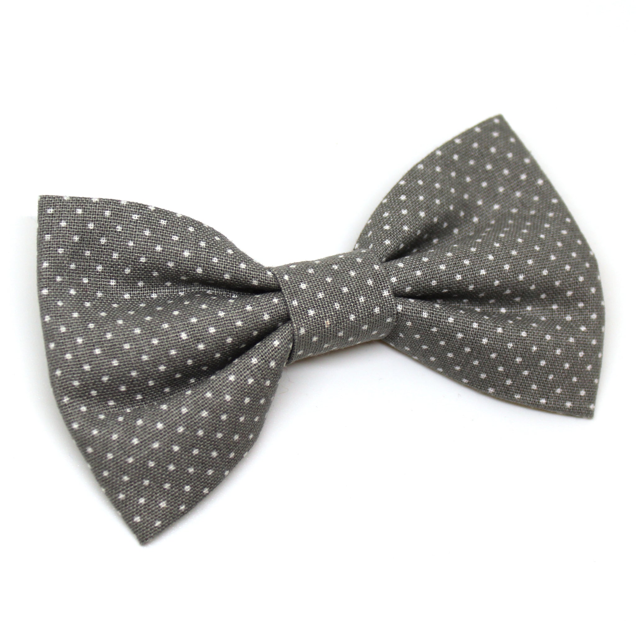 Grey Polkadot Bow Tie