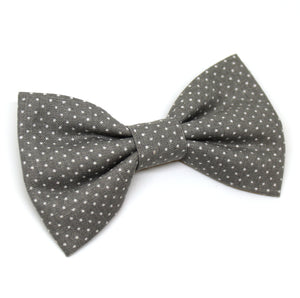 Grey Polkadot Bow Tie