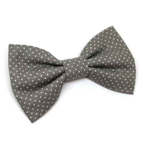 Grey Polkadot Bow Tie