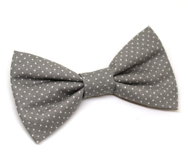 Grey Polkadot Bow Tie