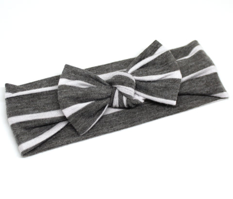 Gray Striped Headband