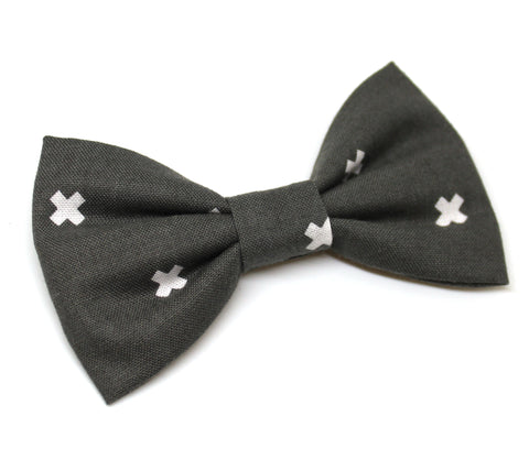 Grey X Bow Tie