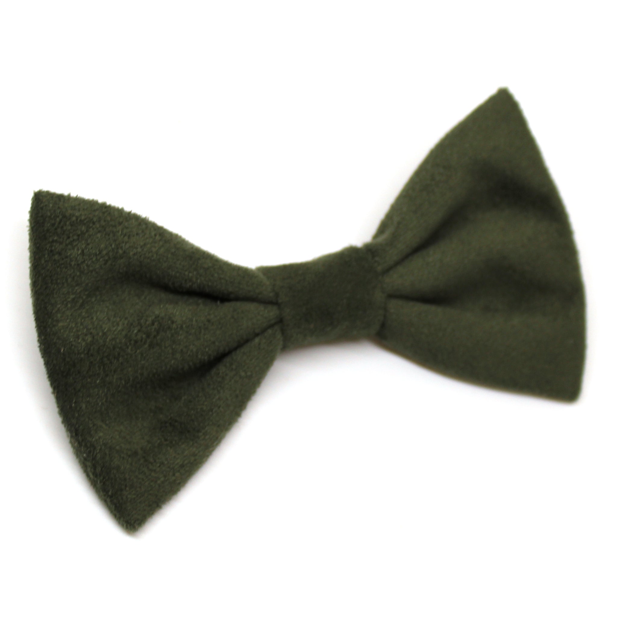 Green Faux Suede Bow Tie