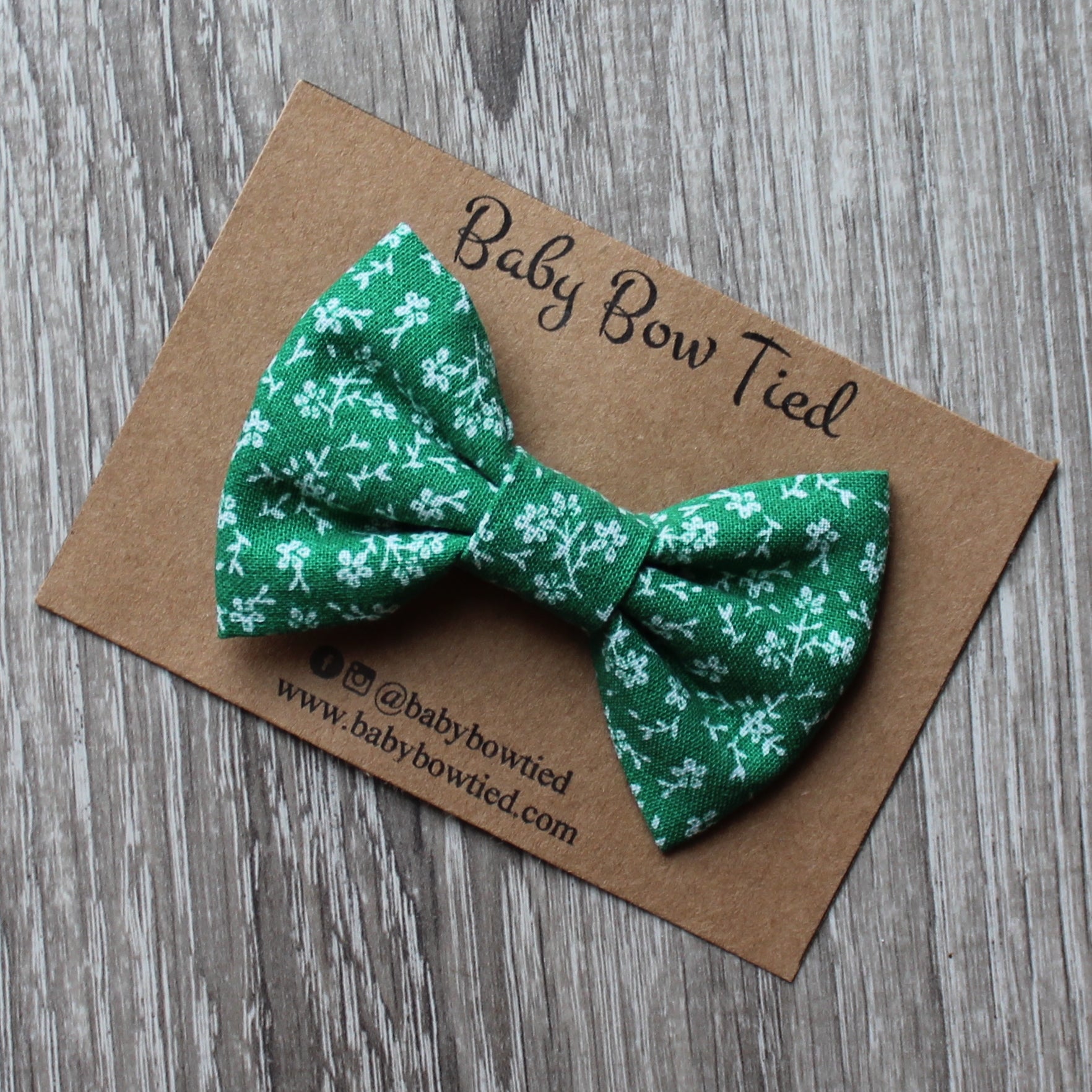 Green Floral Bow Tie