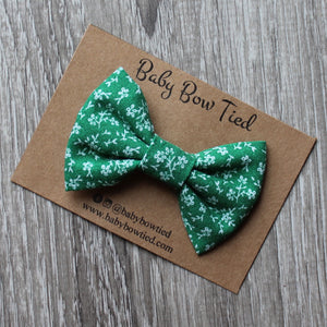 Green Floral Bow Tie