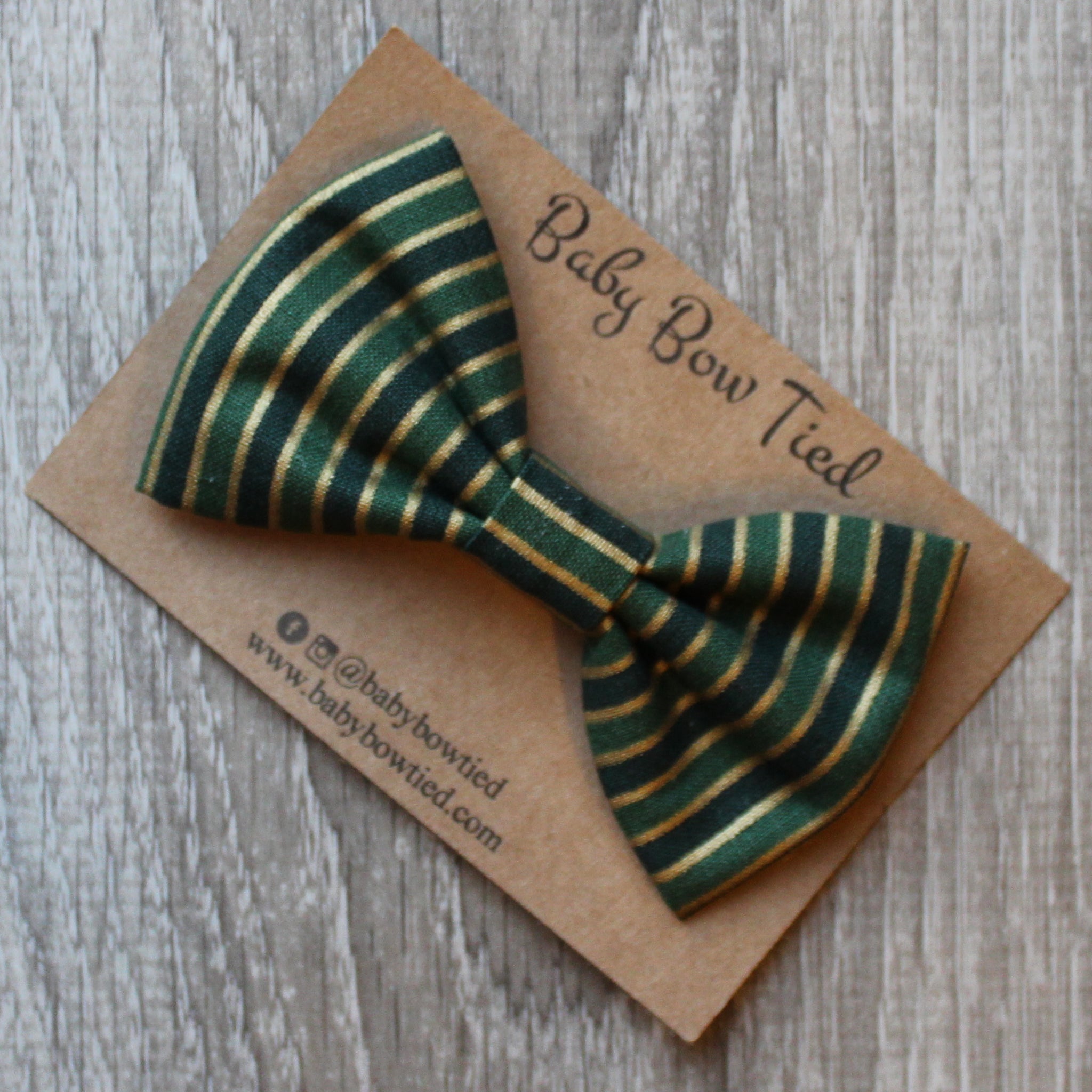 Green + Gold Bow Tie