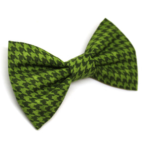 Green Houndstooth Bow Tie