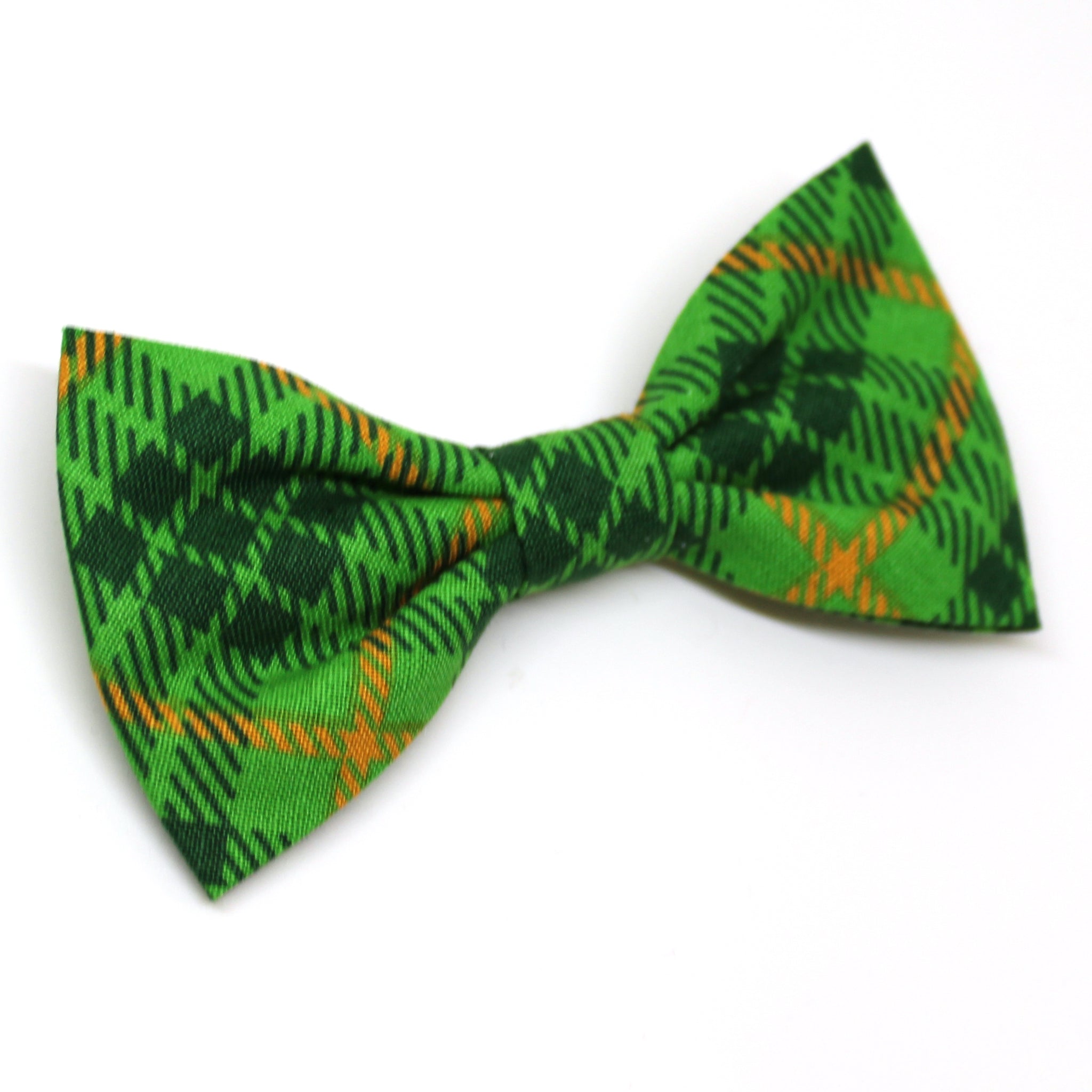 Green + Orange Plaid Bow Tie