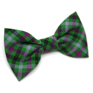 Green + Purple Plaid Bow Tie