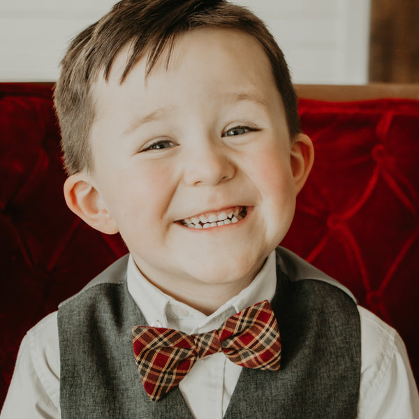 Red + Green Plaid Bow Tie