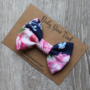 Navy Floral Bow Tie