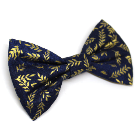 Navy Gold Leaf Bow Tie