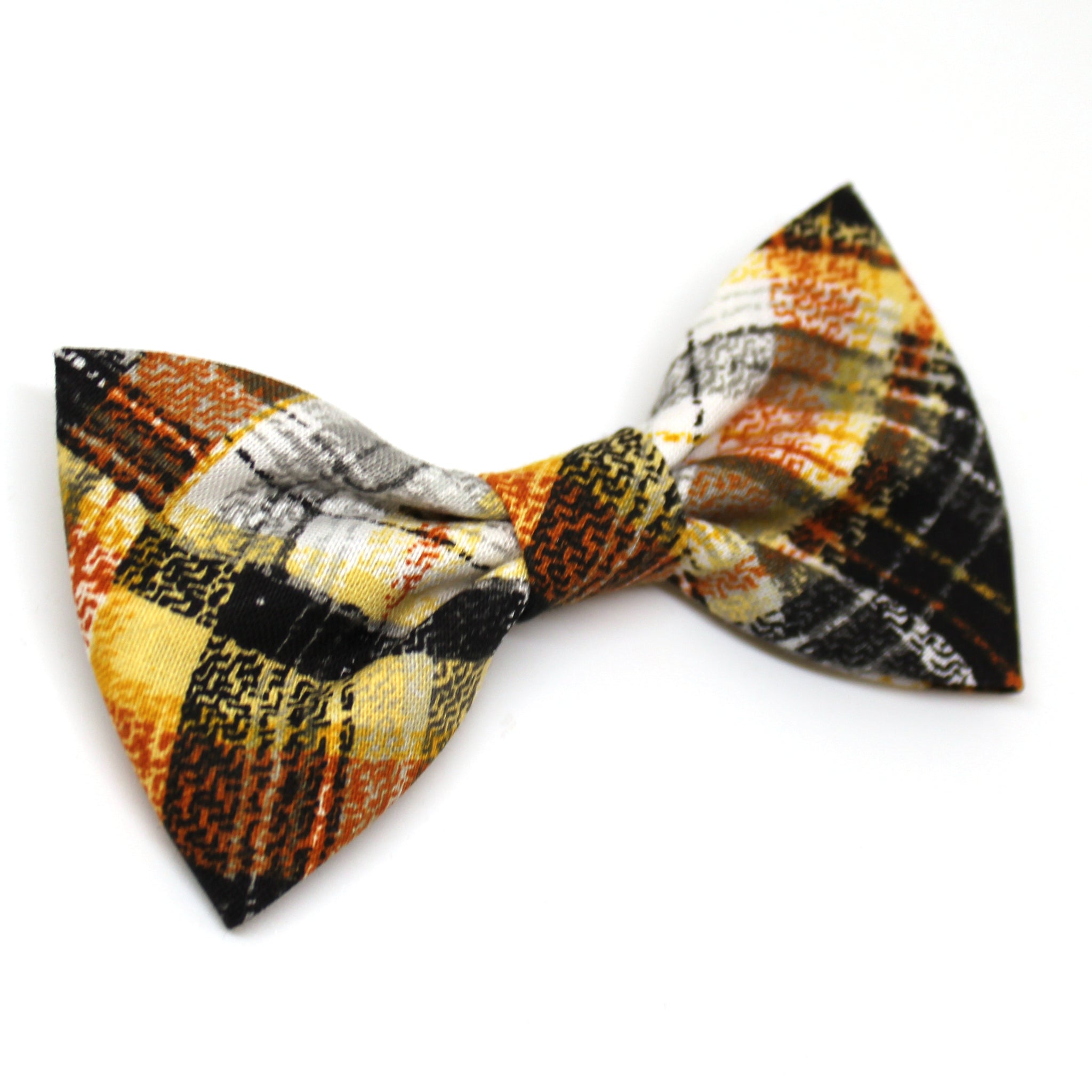 Orange + Black Plaid Bow Tie