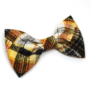 Orange + Black Plaid Bow Tie