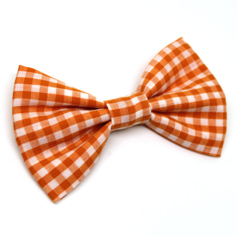 Orange Gingham Bow Tie
