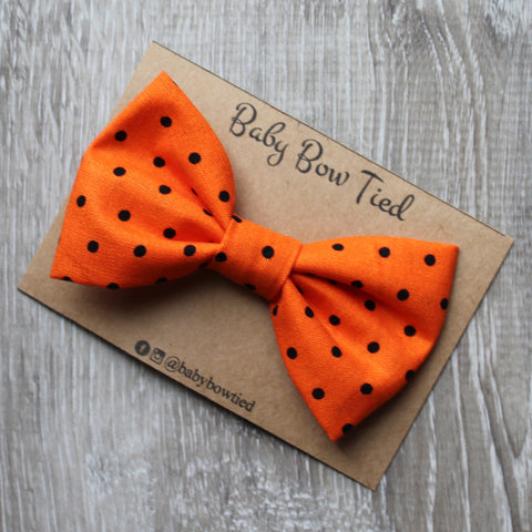 Orange Polka Dot Bow Tie