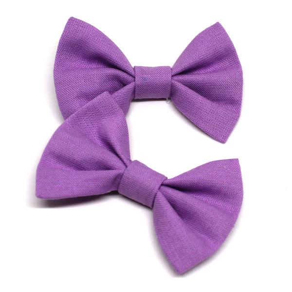 Pastel Purple Fabric Pigtail Clips