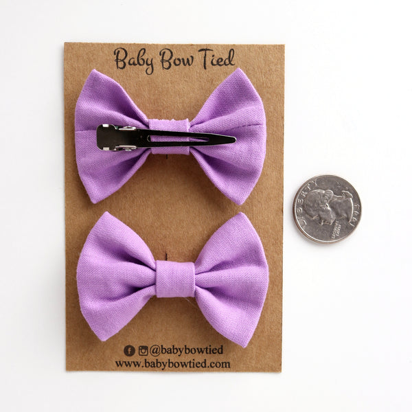 Pastel Purple Fabric Pigtail Clips