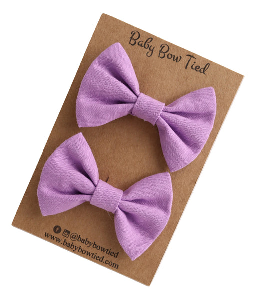 Pastel Purple Fabric Pigtail Clips