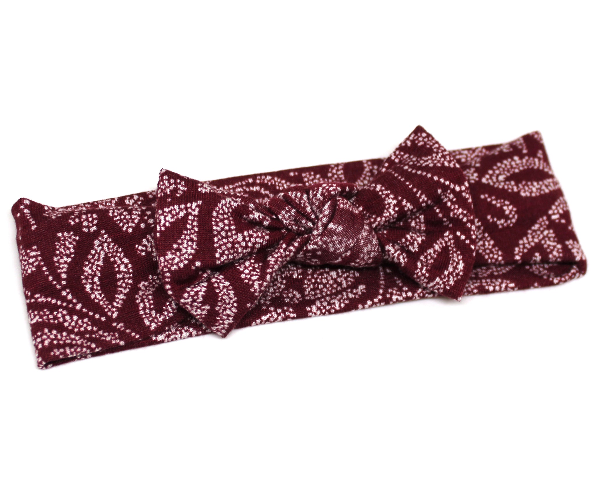 Patterned Burgundy Headband