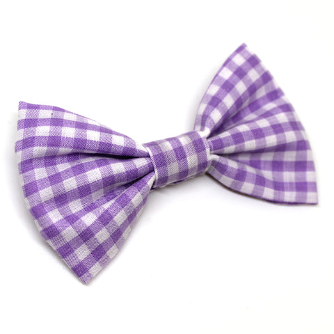 Purple Gingham Bow Tie